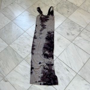 Enza Costa Revolve silk rib sexy tank maxi dress tie die